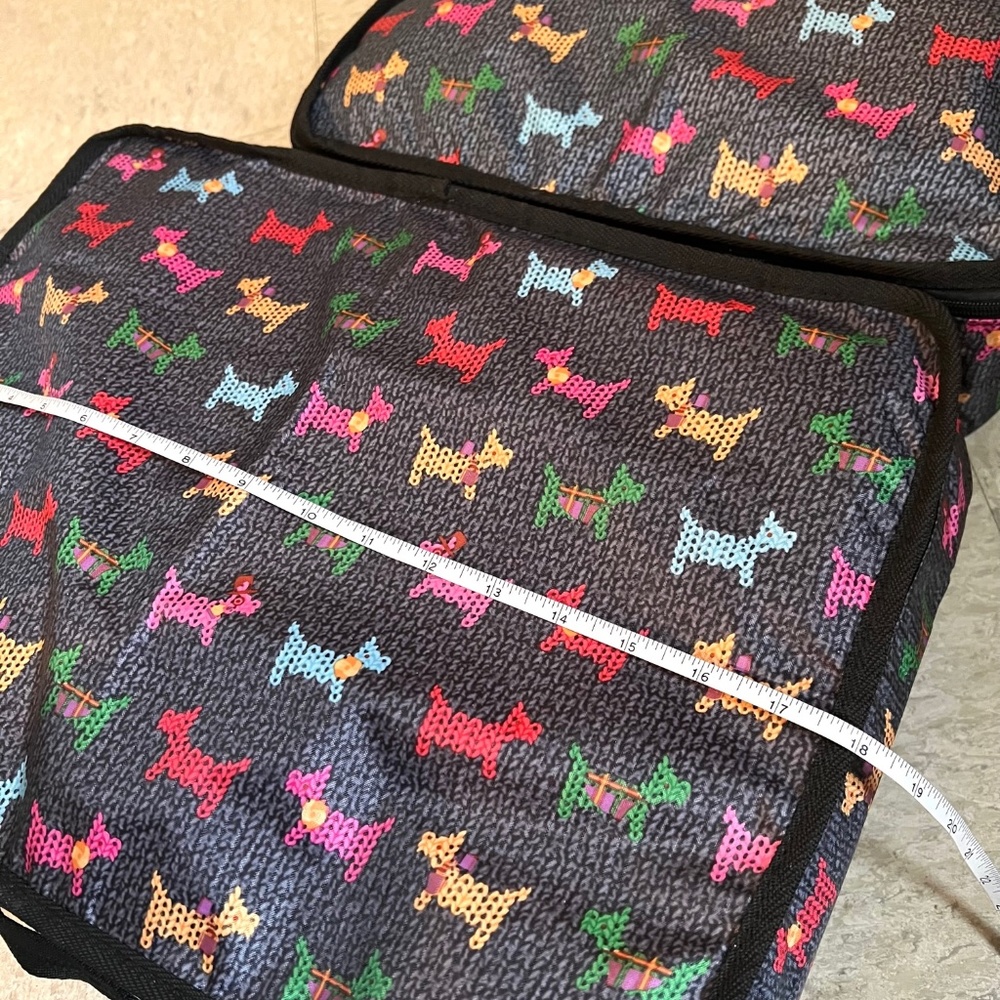 Colorful Terrier Dog Pattern Nylon Zipper Travel Packing Cubes 2 Piece Set - Picture 7 of 16
